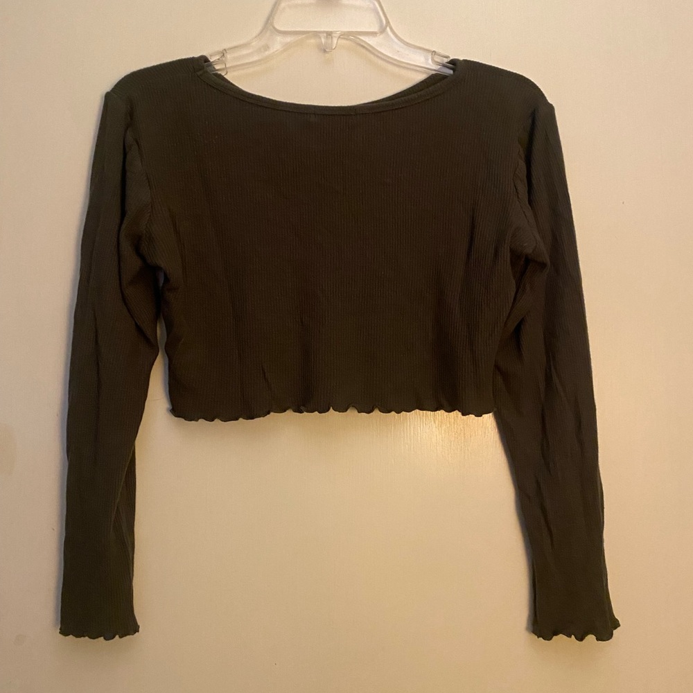 Bozzolo forest green cropped longsleeve